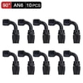 thumbnail image 1 of 10pcs Black AN6 8 10 Straight 45 90 Degree Oil Fuel Swivel Hose Oil Hose End Adapter Kit~0992, 1 of 1
