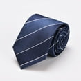 thumbnail image 4 of Xfvqtps Tie for Men Classic Neckties 3.15" for Formal Dress Business Color Blocked Stripes Navy-08, 4 of 4