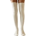thumbnail image 2 of Dalrosia 12Pairs Women's Cable Knitted Thigh High Boot Socks Extra Long Winter Stockings Over Knee Leg Warmers, 2 of 5