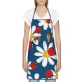 thumbnail image 3 of Rocae Daisies With Ladybugs for Kitchen Aprons for Women Adjustable Cooking Kitchen Chef Apron for Men with Pockets, 3 of 7