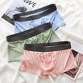 thumbnail image 3 of rygai Mid-Rise Elastic Waistline Men Panties Simple Patchwork Color U Convex Shorts Briefs,Pink,L, 3 of 8