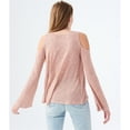 thumbnail image 2 of Aeropostale Blusa de punto con hombros descubiertos para mujer, rosa, extragrande, 2 of 2