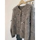 thumbnail image 2 of Suéter con lazo gris para mujer, cárdigan de punto de Mohair suave y alto con temperamento, abrigo fragante, Tops informales coreanos 2024, 2 of 5