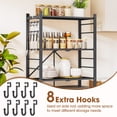 thumbnail image 6 of Vebreda 5-Tier Heavy Duty Foldable Metal Storage Shelf with 3 Hooks, Kitchen Organizer Rack, Black, 6 of 10