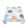 thumbnail image 4 of YFYANG Square Polyester Table Cloth, 60" x 60" Reusable Table Cover Kitchen Dining Room Vintage Blue Circular Lines Decorative Tablecloths for Tables of 2-4 People, 4 of 8