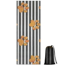 Paw Print Sonstripes Hot Yoga Mat Towel Non Slip for Hot Yoga - Quick-Drying Yoga Mat Cover with 4 Corner Pockets with Travel Bag - Hot Yoga Towel Non Slip Grip Moisture Wicking Sweat 70"x26"