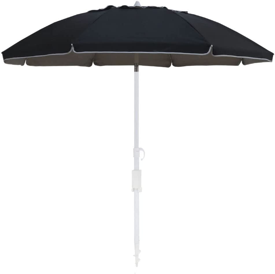 Bayside21 Beach Umbrella, 7ft Umbrella with Sand Anchor & Tilt Pole