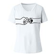 thumbnail image 3 of Pntutb moda mujer Casual cuello pico verano tops sueltos estampado camisetas manga corta Pntutb Pntutb-6901, 3 of 7
