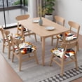 thumbnail image 6 of Roosters and Leaves Seat Covers for Dining Room Chairs Set Of 6,Stretch Printed Washable Chair Seat Cover with Elastic Ties and Button,Removable Waterproof Couch Cushion Covers, 6 of 6