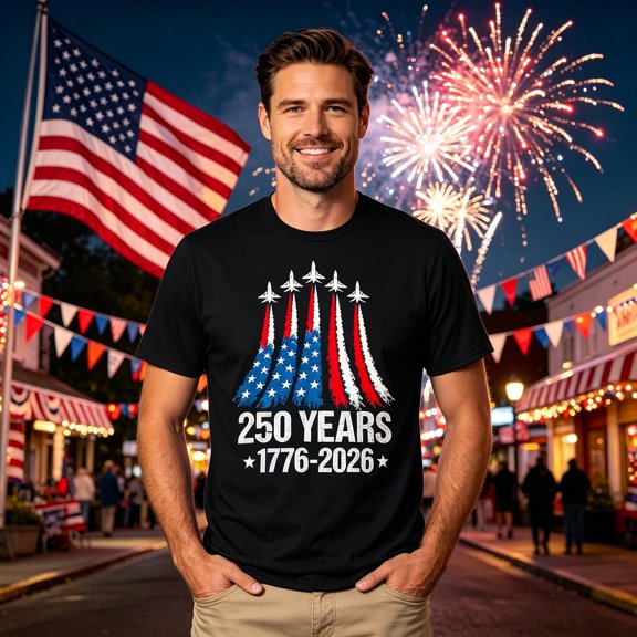 America 250 Shirt Mens Short Sleeve Crewneck Independence Day Print T-Shirts Summer Casual Stylish Black L