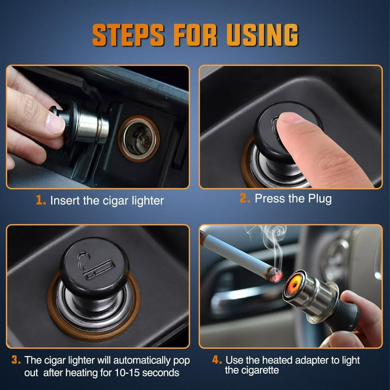 Nilight 12V Cigarette Lighter Car Replacement Socket with Terminals Wires  Built-in Fuse auto Cigarette Lighter Adapter Push Button car Accessory 