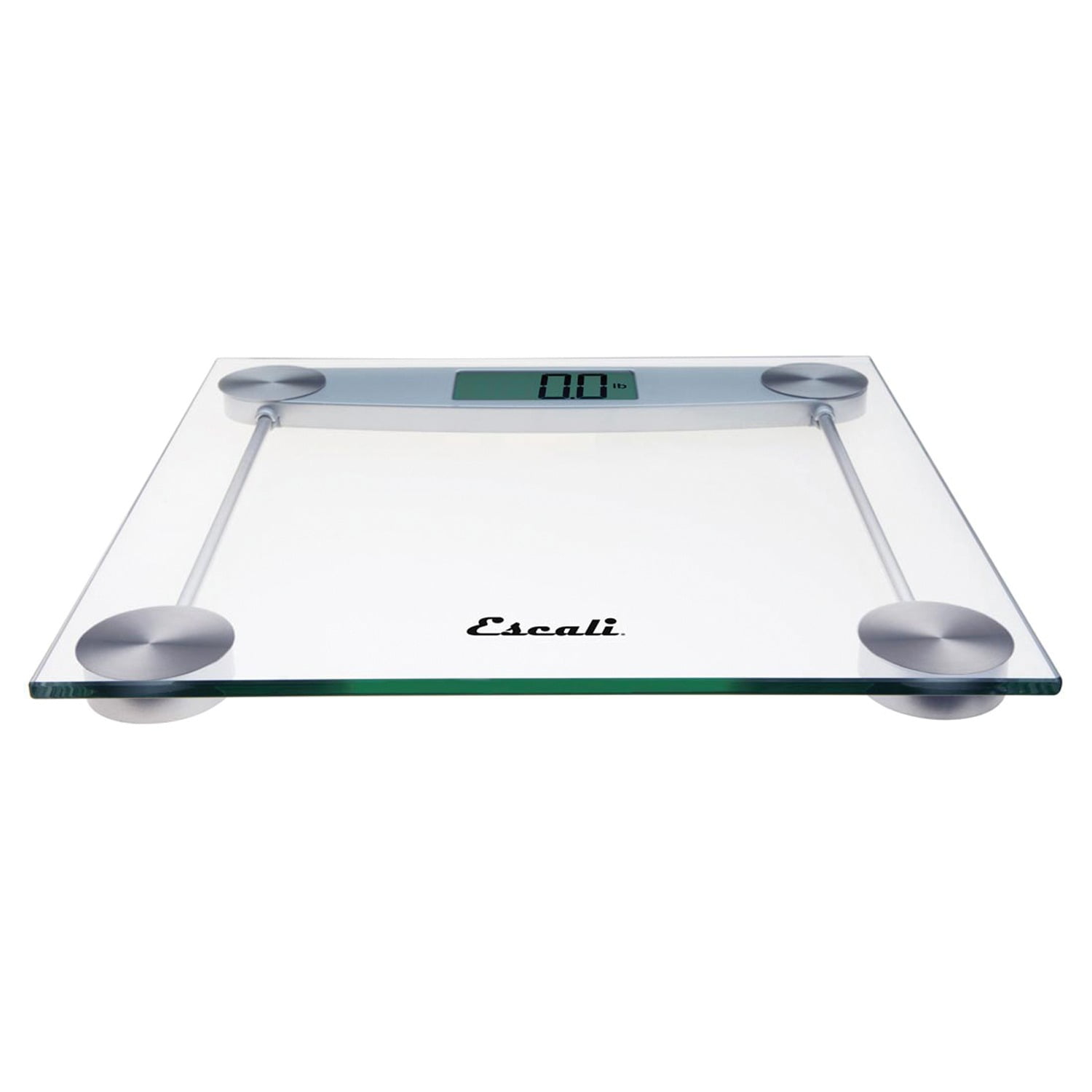 Escali Digital Glass Bath Scale for Body Weight, Bathroom Body Scale, High Capacity of 400 lb, Battery Included, Clear Glass