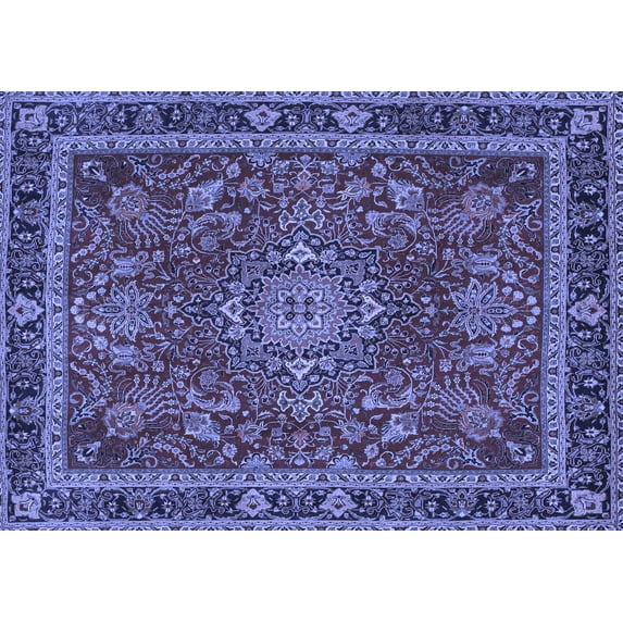 Ahgly Company Indoor Rectangle Medallion Blue Traditional Area Rugs, 3' x 5'