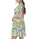 thumbnail image 2 of Disketp Funny Dinosaurs on Stripes para Vestido de Manga Corta para Mujeres, Vestidos de Verano para Mujeres, Casual y Holgado para la Playa, 2 of 6
