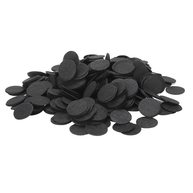 Puces Rondes de 25 mm, Pièce Ronde Non Tissée Exquise pour l'Ornement pour la Fabrication de Cartes Blanc,Noir
