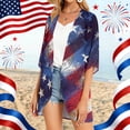 thumbnail image 5 of JULMCOMO 4th of July Lightweight Cardigans for Women Red White Blue Half Sleeve Patriotic Kimono Cover Ups Summer Tops Blue M, 5 of 6