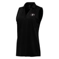 thumbnail image 2 of Women's Antigua Heather Black Georgia Bulldogs Layout Sleeveless V-Neck Polo, 2 of 3