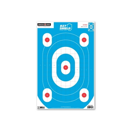 Thompson Target B27 Shield 12.5x19in Gun Training Shooting Targets 30 Pack Blue Large