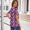 thumbnail image 5 of Halloween Tshirts for Women Short Sleeve Henley Neck Womens Tops Halloween Graphic T Shirts Costume, 5 of 5