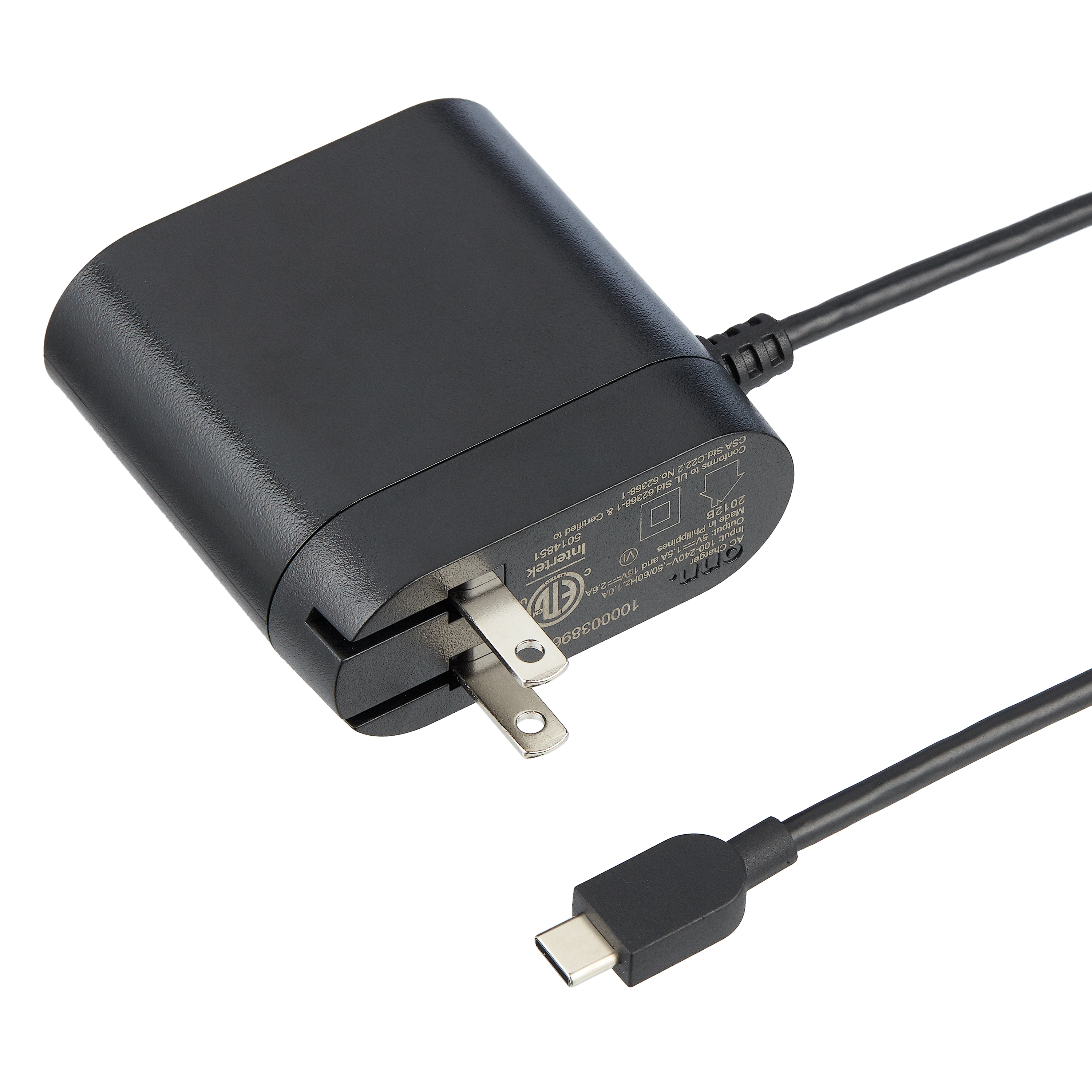 Adaptador de corriente CA onn para Nintendo Switch y Switch Lite, 1.8 m, negro 3