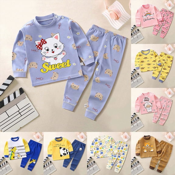 Kids & Toddler Girls Boys Pajamas Pjs Set Cotton Sleepwear,checked 6-12 Months 12-24 Months 2t 3t 4t 5t 6t 7t 8t 9t Children(Pink,3-4 Years)