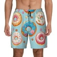 thumbnail image 2 of Picia Colorful Donut pattern Mens Swim Trunks with Compression Liner Stretch Beach Shorts Quick Dry with Zipper Pockets No-Chafing Board Shorts-Large, 2 of 9
