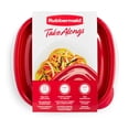 thumbnail image 3 of Rubbermaid TakeAlongs 7.0-Cup Extra Deep Square Food Storage Containers, Ruby Red, 2 pack, 3 of 5