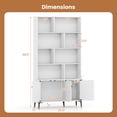 thumbnail image 3 of Gymax Bookshelf w/ Doors 5-Tier Floor Standing Bookcase w/ 2 Anti-Tipping Kits White, 3 of 10