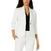 Kasper Womens Petites Suit Separate Business One-Button Blazer White 12P