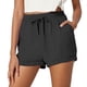 thumbnail image 1 of Pantalones cortos casuales de color liso con cordón y bolsillos para mujer: pantalones cortos de playa elegantes de tejido liso con cintura ajustable y bolsillos funcionales, 1 of 8