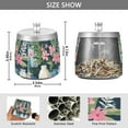 thumbnail image 2 of Yayeee Ashtray with Lid for Cigarette Smokeless Stainless Steel Home Ash Holder, Green Floral, 2 of 7