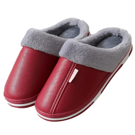 

〖Yilirongyumm〗 Red 36-37 Slippers For Women Shoes Shoes Home Warm Slippers Cotton Soft-Soled Indoor Women s Slipper
