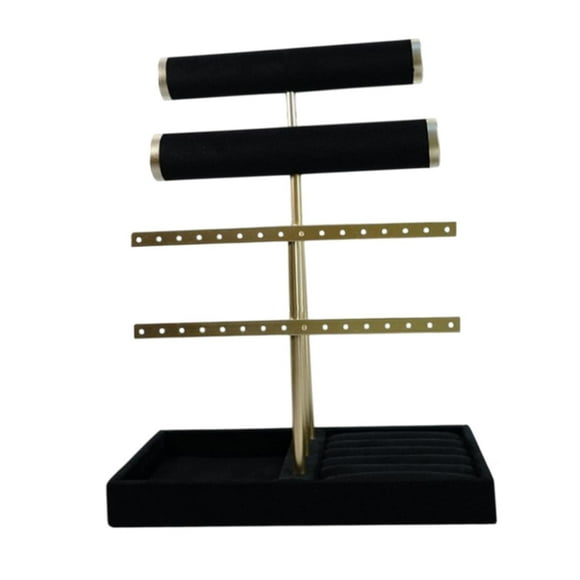 Pujo de joyería de soporte de joyas de soporte de joyería colegante de almacenamiento elegante para collares anillos de aretes muestra tiendas con agujero
