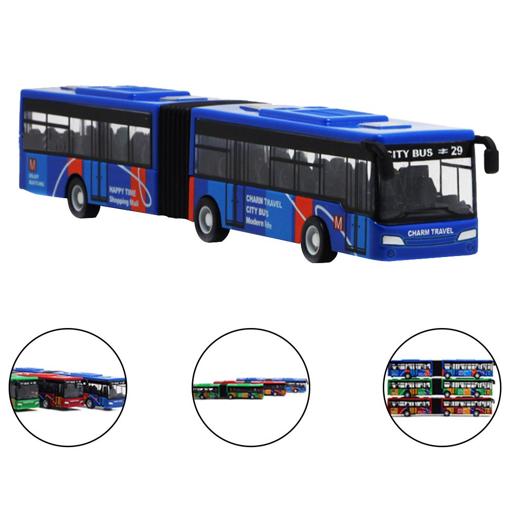 Children'S Diecast Model Vehicle Shuttle Bus Car Toys Small Baby Pull