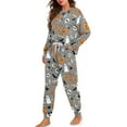 thumbnail image 4 of HELLHERO Halloween Pjs Set for Women Ghost Pumpkin Printed Drawstring Pajamas Soft Sleepwear Skull Printed Loungewear with Pockets, L, 4 of 5