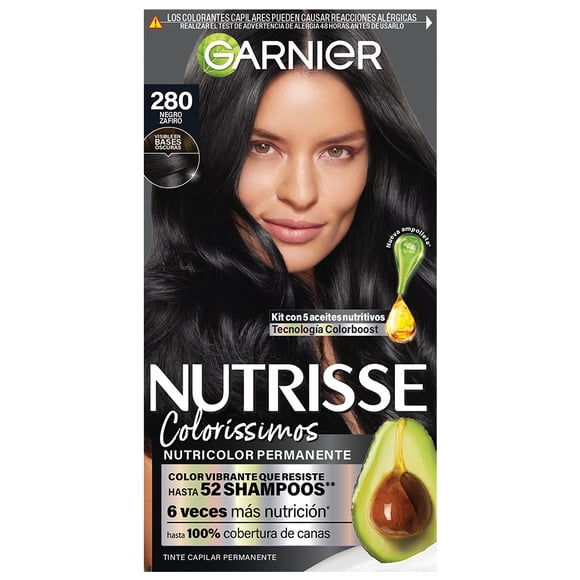 Tinte para cabello Garnier Nutrisse coloríssimos 280 negro zafiro