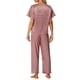 thumbnail image 3 of Conjunto de pijamas de satén para mujeres INSPIRE CHIC, atuendos de verano, camisetas de manga corta con pantalones, conjuntos de lounge de seda 2XL púrpura, 3 of 6
