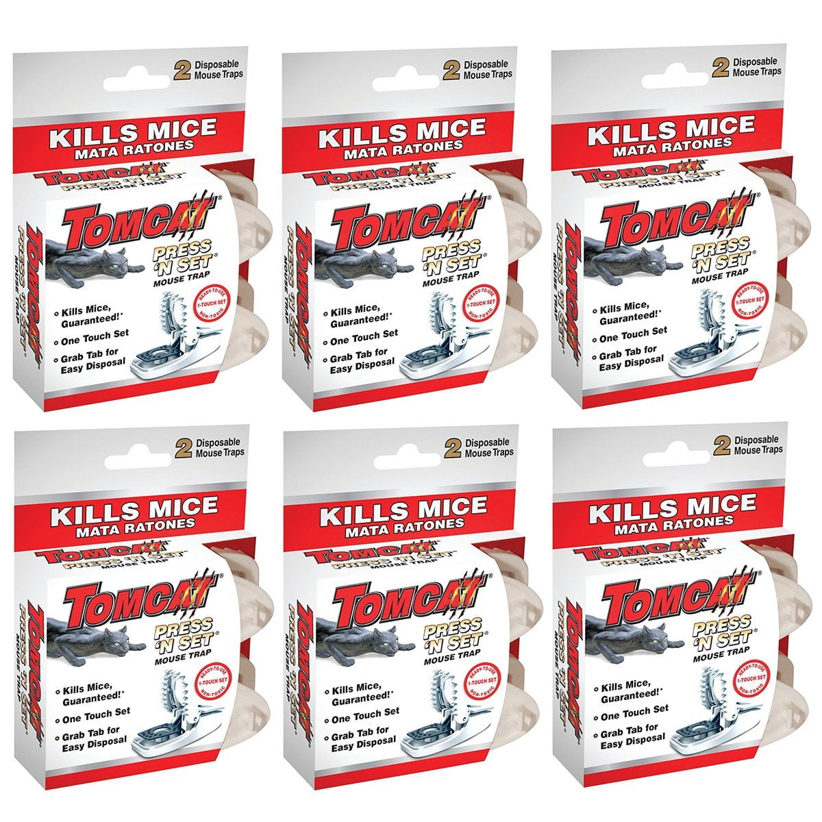 Tomcat Press 'N Set Mouse Trap, 6 Pack