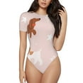 thumbnail image 2 of Uemuo Star Cute Dog Pattern Women's One Piece Short Sleeve Swimsuit Rash Guard Surfing Modest Quick-drying Swimsuit Beach Essentials-Medium, 2 of 9