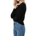 thumbnail image 4 of Yemak Women's Round Neck Long Sleeve Cable Knitted Sweater Pullover MK3312-BLK-L--BD, 4 of 5