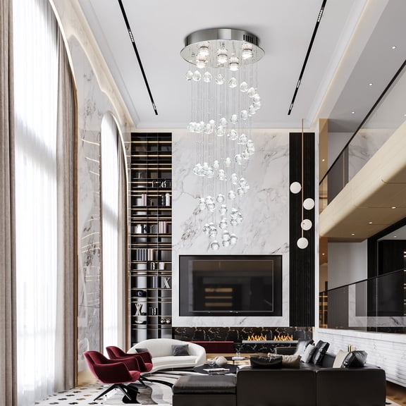40*16" LED Luxury Crystal Chandelier Rain Drop Spiral Ceiling Light Pendant Lamp (Bulbs Not Included)