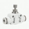 thumbnail image 3 of Uxcell PSA-5/32 Air Flow Control Valve Push to Connect Fitting 1/4" OD x 1/4" OD In-Line Speed Controller Union Straight for Semi Truck Trailers Air Brake System, White, 3 of 7