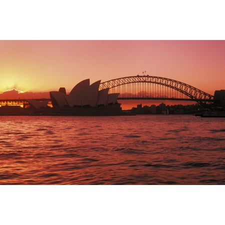 Australia New South Wales Opera House and Harbor Bridge at sunset Sydney Canvas Art - Bill Bachmann  Design Pics (34 x (Best New House Designs)