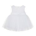 thumbnail image 2 of Ekidsbridal White Lace Heart Cutout Junior Flower Girl Dress Communion Baptism Christening Gown for Church BB1 XS, 2 of 3