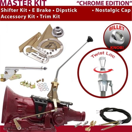 American Shifter PG Shifter Kit Chrome 12 in. E Brake Cable Trim Kit Dipstick for F1A7D