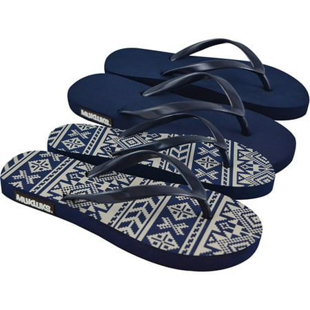 MUK LUKS Flat Flip Flops 2 Pair Packs