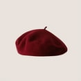 thumbnail image 1 of LinYooLi Hot Selling Autumn And Winter Wool Beret For Girls, Artistic And Retro, Versatile Korean Version Painter Hat, English Solid Color Felt Hat, 1 of 9