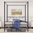 thumbnail image 3 of Dextrus Metal Canopy Four Poster Bed Frame, No Box Spring Needed, Black, 3 of 7