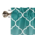thumbnail image 5 of Hokiten Rod Pocket Curtain Valance, Teal Grey Ombre Morocco Pattern Farmhouse Window Valance for Living Room, Bedroom, Kitchen Modern Moroccan Geometric 60"W x 18"L, 5 of 8