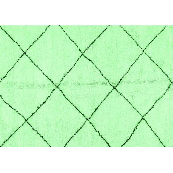Ahgly Company Indoor Rectangle Solid Emerald Green Modern Area Rugs, 5' x 7'